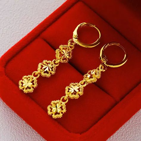 Look what I found on AliExpress Heart Shaped Earrings, Jewelry Style, Star Flower, Gold Brass, Heart Of Gold, Infinity Bracelet, Heart Shape, Earrings For Women, Fashion Earrings