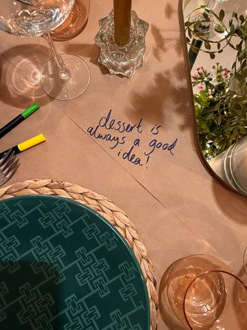 Dessert is always a good idea. Paper tablecloth doodle. Paper Tablecloth Ideas, Paper Tablecloth, Dinner Host, Girly Pop, Dinner Party Themes, Beautiful Tablescapes, Party World, Party Planners, Table Scape