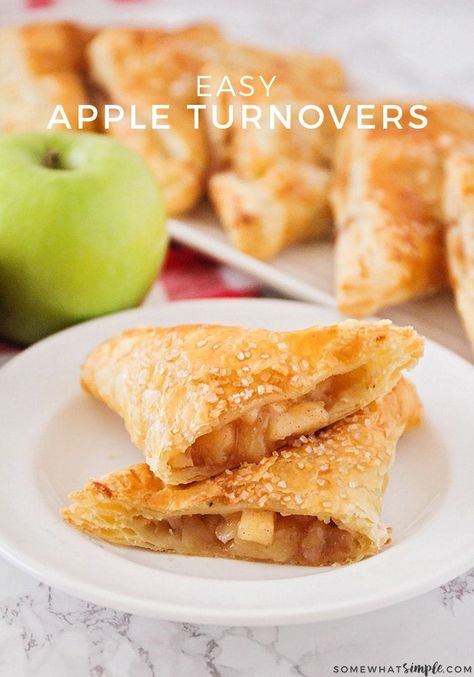 This easy apple turnover recipe sure makes for a delicious and easy to make treat! A sweet cinnamon apple filling encased in flaky puff pastry - your tastes buds are about to fall in love! #appleturnover #appleturnoverrecipe #applepuffpastry #puffpastryappleturnovers #turnoverrecipe Easy Apple Turnovers, Apple Turnover Recipe, Apple Turnover, Turnover Recipes, Apple Puff Pastry, Apple Turnovers, Sugar Recipes, Apple Filling, Cinnamon Apple