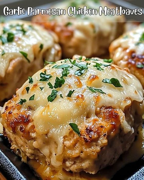 Tasty full Recipes by isabil | Garlic Parmesan Chicken Meatloaves | Facebook Garlic Parmesan Chicken Meatloaves, Parmasean Chicken, Chicken Meatloaf Recipe, Atkins Diet Plan, Chicken Meatloaf, Chicke Recipes, Chicken Balls, Full Recipes, Ground Chicken Recipes