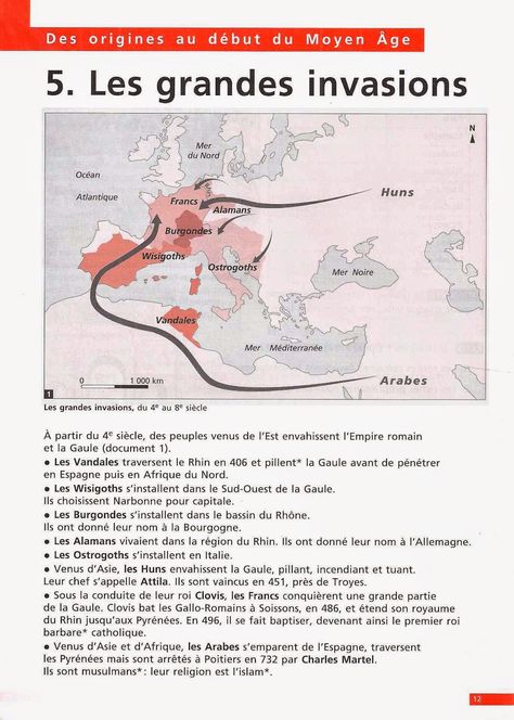 Manuels anciens: Histoire de France CM1 (Programmes 1995) Empire Romain, French Expressions, Europe Map, French Words, French Language, History Lessons, Mind Map, The Past, Science