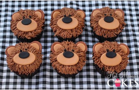 Brown Bear Cupcakes, Bear Cupcakes Ideas, Chilli Bar, Teddy Bear Baby Shower Theme, Bear Cupcakes, Bear Baby Shower Theme, Teddy Bear Cakes, Cupcake Cake Designs, Buttercream Cupcakes