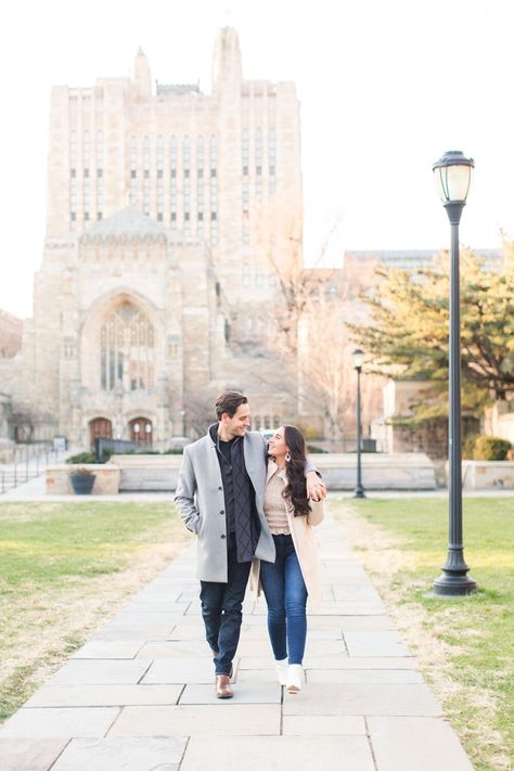 University Engagement Shoot, University Photoshoot, University Engagement Photos, Branding Wedding, New Haven Ct, Engagement Pictures Poses, Couples Engagement Photos, Connecticut Wedding, Yale University