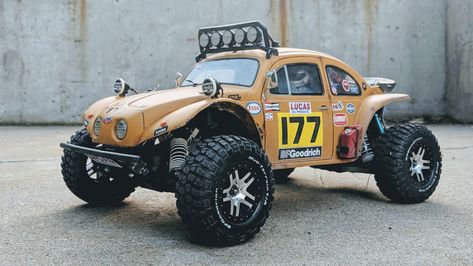 VW Classic body on Traxxas Slash 2wd Chassis, Modified by JSeo. Radio Control Cars Trucks, Traxxas Slash 2wd, Rc Cars Traxxas, Traxxas Slash 4x4, Vw Baja Bug, Rc Car Bodies, Vw Baja, Rc Buggy, Traxxas Slash