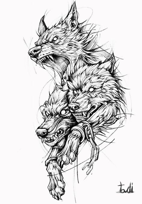 Scroll Tattoos, Fenrir Tattoo, Viking Tattoo Sleeve, Wolf Tattoo Sleeve, Last Kingdom, Greek Mythology Tattoos, Wolf Tattoo Design, Mythology Tattoos, Sketch Tattoo Design