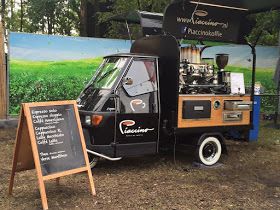 Italian Food Trucks - Mobiele Catering Concepten met een Italiaans Thema: Piaccino Coffee Food Truck, Mobile Cafe, Mobile Coffee Shop, Nitro Coffee, Coffee Trailer, Coffee Van, Piaggio Ape, Mobile Food Trucks, Coffee Bike