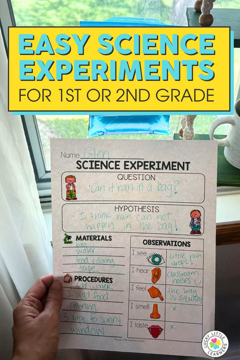 Looking for engaging and simple science experiments for 1st and 2nd graders? Our blog post offers easy-to-follow activities that will spark curiosity and encourage hands-on learning. Perfect for classroom or home use, these fun science experiments make learning exciting and educational. Dive into these easy science activities and inspire young minds today! Fun Science For First Grade, Science Experiment 2nd Grade, Science Projects 2nd Grade, Science Activities For 2nd Grade, Science Experiments For First Grade, 1st Grade Science Activities, Grade 1 Science Experiments, Science Experiments First Grade, 1st Grade Stem Activities