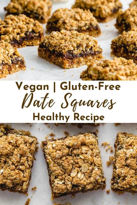 Gluten Free Oats Cookies, Gluten Free Dates Recipes, Gluten Free Date Cookies Recipes, Gluten Free Date Bars, Gluten Free Date Squares, Healthy Date Squares, Cottage Baking, Date Filling, Quinoa Flakes