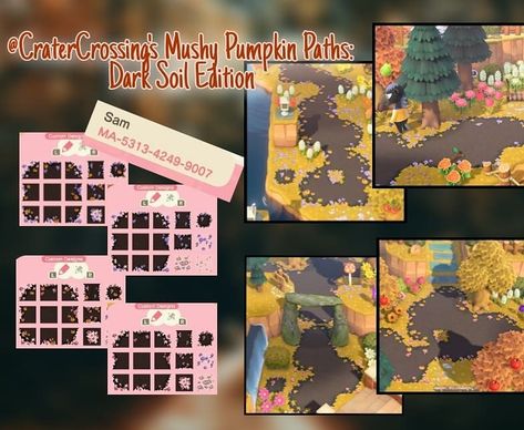 Acnh Dark Path, Junglecore Acnh, Forest Acnh, Mushroom Colors, Anch Codes, Path Acnh, Acnh Path Codes, Animal Crossing Halloween, Mushroom Pumpkin