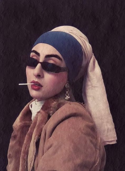 Girl With The Pearl Earring Costume, Woman With Pearl Earring, Pearl Earrings Outfit, Fashion Design Challenge, Pop Star Aesthetic, Aesthetic Music Wallpaper, Poster Singer, Pearls And Chains, Jan Vermeer