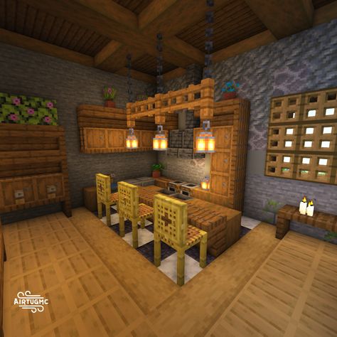 Mincraft Interior Designs, Minecraft Cottage Interior Kitchen, Minecraft Cabin Kitchen, Minecraft House Interior Layout, Inside House Ideas Minecraft, Interior Design Ideas Minecraft, Hobit Houses Minecraft Interior, Minecraft Room Builds, Inside Minecraft Houses Ideas Kitchen