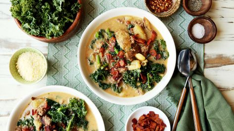 Olive Garden Copycat Zuppa Toscana Recipe - Food.com Tomato Polenta, Copycat Zuppa, Copycat Zuppa Toscana, Dishes Recipe, Olive Garden Copycat, Cherry Tomato, Olive Garden, Chicken Tacos, Spicy Chicken