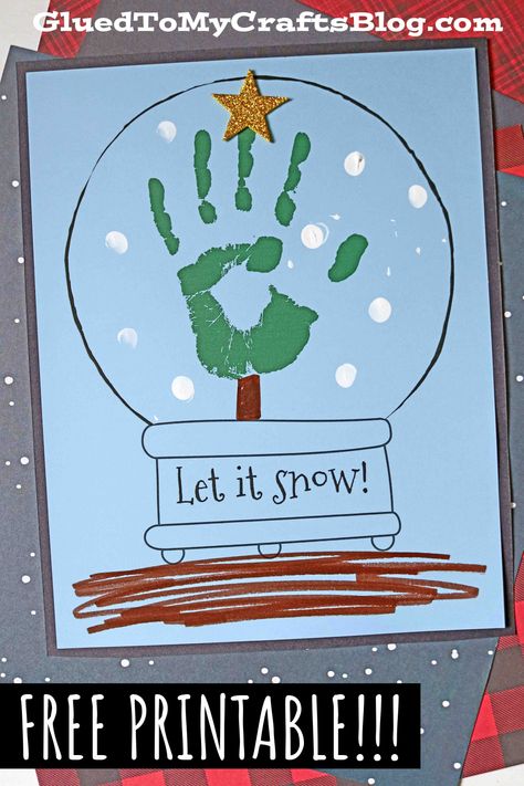 Christmas Handprint Snow Globe Craft for Kids - Glued To My Crafts Snow Crafts For Kids, Baby Christmas Crafts, Snow Crafts, Snow Globe Crafts, Keepsake Ideas, Globe Crafts, Handprint Christmas, December Crafts, Creative Kids Crafts