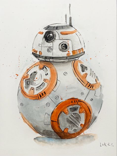 Watercolour Star Wars fan art Watercolour Star Wars, Star Wars Watercolor Painting, Starwars Watercolor, Star Wars Dibujos, Star Wars Watercolor, Fighter Tattoo, Loose Watercolour, Bird Painting Acrylic, Star Wars Painting