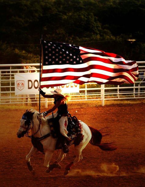 Happy 4th of July American Flag Waving, Trick Riding, Rodeo Time, Rodeo Cowboys, Rodeo Horses, Rodeo Life, Rodeo Queen, United States Flag, History Painting