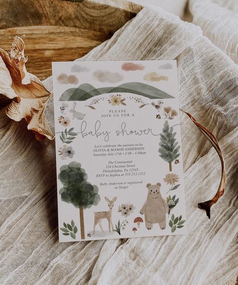 Everyone will love this lovely (and editable) Boho Woodland Baby Shower Invite template! Easy to edit and print! PLEASE NOTE: This purchase is for a digital template. No physical item will be shipped. * * * * * MATCHING ITEMS * * * * * Build Your Own Bundle and save 60% when you purchase 5 or more items! Go to our shop home page and search: Boho Woodland Or simply click here: https://www.etsy.com/shop/creativeuniondesign/?etsrc=sdt&search_query=boho+woodland Matching Printed Items: https://www.zazzle.com/collections/boho_woodland-119306595821883674?rf=238534829419020154 * * * * * TRY BEFORE YOU BUY * * * * * https://www.corjl.com/d/HIHPK * * * * * HOW IT WORKS * * * * * 1. After you purchase, you will receive an email with a link to log into the (FREE) platform Corjl.com 2. Edit your file Baby Boy Shower Invites, Woodlands Baby Shower, Woodland Theme Baby Shower Boy, Woodland Baby Shower Theme, Baby Shower Invitation, Baby Shower Invite, Woodland Party Invite, Woodland Baby Shower Theme Zazzle, Fall Wedding Programs