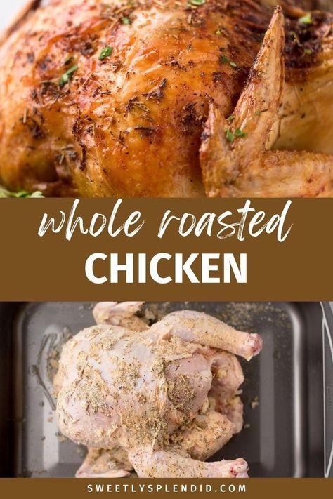 Wow your guests this Thanksgiving with our Roasted Whole Chicken recipe. From an 8lb to a 6lb bird, this easy oven preparation ensures a juicy and delicious dinner centerpiece that will have everyone asking for seconds. Whole Chicken Recipes Oven, Oven Roasted Whole Chicken, Whole Roast Chicken Recipe, Whole Baked Chicken, Healthy Board, Rustic Wreaths, Oven Chicken Recipes, Whole Chicken Recipes, Chop Recipes