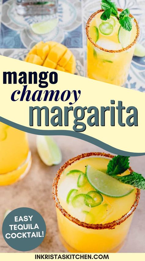 Chamoy Margarita Recipe, Chamoy Margarita, Chamoy And Tajin, Mango Chamoy, Orange Margarita Recipe, Mango Margarita Recipe, Easy Margarita, Mango Margarita, Margarita Cocktail