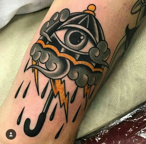 Eyeball Tattoo, Vintage Tattoo Art, Traditional Tattoo Sleeve, City Tattoo, Tattoo Traditional, Old School Tattoo Designs, Traditional Tattoo Art, Port City, Knee Tattoo