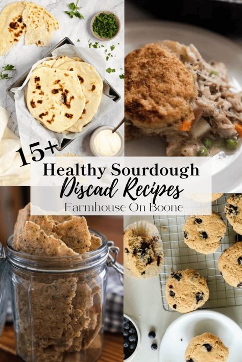 15+ Healthy Sourdough Discard Recipes - Farmhouse on Boone Healthy Discard Recipes, Healthy Sourdough Cookies, Sugar Free Sourdough Discard Recipes, Sourdough Discard Healthy Recipes, Easy Sourdough Discard Recipes Healthy, Lisa Bass Farmhouse On Boone, Protein Sourdough Recipes, Healthy Discard Sourdough Recipes, High Protein Sourdough Discard Recipes