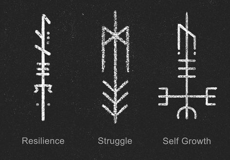 Viking Symbol Resilience, Vikings Warrior Tattoo, Nordic Pagan Tattoo, Runic Finger Tattoos, Traditional Viking Tattoos Symbols, Pagan Tattoo Men, Simple Nordic Tattoo, Viking Ruins Symbols, Resilience Tattoo Men