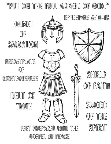 put on the full armor of God printable coloring pages armor of god coloring pages God Coloring Pages, Armor Of God Printable, Armor Of God Lesson, Kingdom Vbs, Book Of Ephesians, Armour Of God, Sunday School Coloring Pages, School Crafts For Kids, The Full Armor Of God