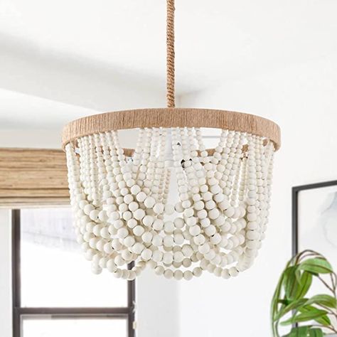 Nursery Room Girl, Beaded Light Fixture, Wooden Bead Chandelier, Room Girl, Metal Room, Chandelier White, Wood Bead Chandelier, Metal Light Fixture, Hallway Entryway