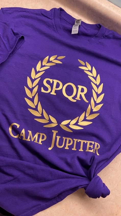 Percy Jackson Camp Jupiter T-Shirts.  Show off your camp pride! Preshrunk cotton tees. Camp Jupiter Shirt, Percy Jackson Camp Jupiter, Pjo Merch, Percy Jackson Merch, Camp Half Blood Shirt, Camp Jupiter, Job Clothes, Jason Grace, Percy Jackson Books