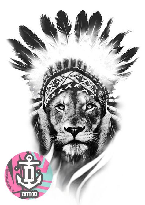 Chief Tattoo Design, Indian Chief Tattoo, Chief Tattoo, Indian Girl Tattoos, Heaven Tattoos, Lion And Lioness, Cool Chest Tattoos, Indian Tattoo, Warrior Tattoo