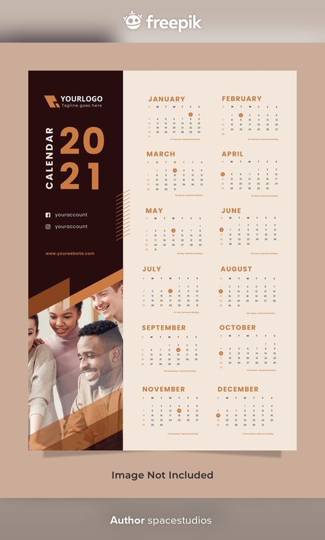 Business wall calendar design template | Premium Psd #Freepik #psd #calendar #business #office #layout Calendar Poster Design, Graphic Design Calendar, Calendar Design Layout, Wall Calender, Company Calendars, Yearbook Template, Wall Calendar Design, Calendar Design Template, Kalender Design