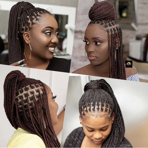 Braids For Work, Style Your Braids, Style Box Braids, Braided Hairstyles For Black Women Cornrows, Big Box Braids Hairstyles, Feed In Braids Hairstyles, African Hair Braiding Styles, Box Braids Hairstyles For Black Women, Braids Hairstyles Pictures