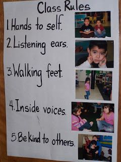 Learning and Teaching With Preschoolers: Classroom Rules Prek Classroom, Class Rules, Preschool Class, Classroom Behavior, Classroom Rules, Classroom Setup, Teaching Preschool, Beginning Of School, Preschool Teacher