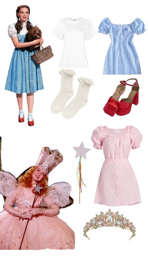 Dorothy and the good witch 👠🪄 Wizard Of Oz Dorothy Costume, The Wizard Of Oz Costumes, Dorothy Wizard Of Oz, Dorothy Costume, Halloween Costume Idea, Pretty Halloween Costumes, The Wizard Of Oz, The Wizard, Wizard Of Oz