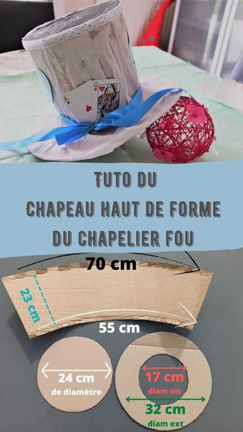 Vous êtes fan d'Alice au Pays des Merveilles ? Vous cherchez une idée de déguisement psychédélique ? Confectionnez le chapeau haut de forme du Chapelier Fou avec votre enfant. Etape par étape, suivez le tutoriel vidéo imaginé par KP Diem. #aliceaupaysdesmerveilles #chapelierfou #chapeau #deguisement #faitmaison #tuto #diy #activiteenfant #activitemanuelle #kpdiem Derby Hats Diy Ideas, Halloween Costumes Scarecrow, Diy Christmas Candy, Alice In Wonderland Diy, Alice In Wonderland Tea Party Birthday, Crazy Hat Day, Mad Hatter Party, Hat Day, Crazy Hats