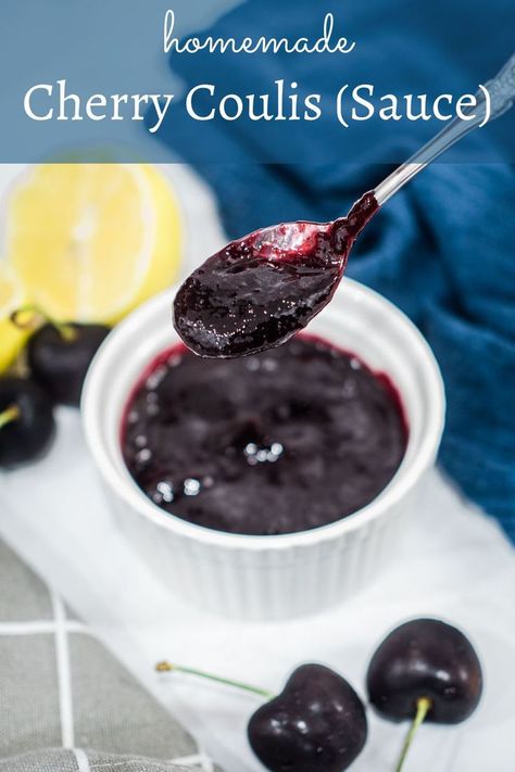 #cherrycoulis #cherrycoulisrecipe #howtomakecherrycoulis #cherrysauce #homemadecherrysauce #cherrysauceforicecream #decoratedtreats Cherry Filling Recipes, Homemade Cherry Sauce, Cherry Sauce Recipe, Coulis Recipe, Cherry Compote, Compote Recipe, Cherry Sauce, Cheesecake Toppings, Curd Recipe