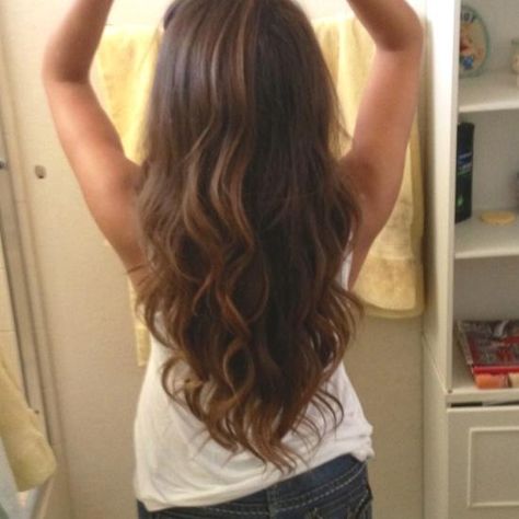 Long, layered, V-shaped cut. Maybe this is what I need to break up my length... V Cut Haircut, V Shaped Haircut, Long Brunette, Long Layered Hair, Summer Hair Color, Long Hair Cuts, Front View, Layered Haircuts, Hair Today