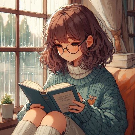 Rain, Books and a cup of coffee Tired Chibi, Girls Dpz Stylish, Girly Artwork, Books Cozy, Pirate Ship Art, Wallpaper City, Dream Painting, Stylish Aesthetic, Face Aesthetic