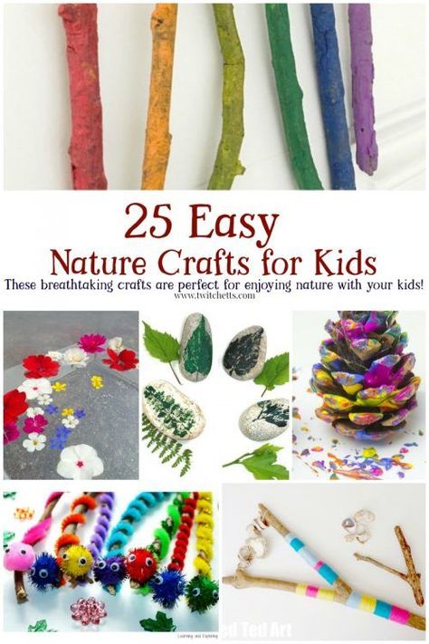 25 easy nature crafts for kids to make this summer Easy Nature Crafts, Natural Activities, Nature Crafts For Kids, Nature Crafts Kids, Twig Art, Fall Nature, Nature School, Activities Preschool, Nature Summer