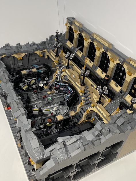 Custom Lego Builds, Lego Oc, Lego Batcave, Underground Lair, Lego Pics, Batman Batcave, Lego Moc Ideas, Lego City Ideas, Lego Ww2