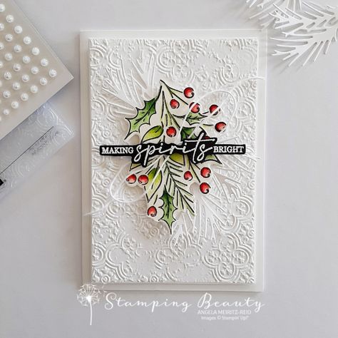 Stampin Up Joyous Noel Dsp, Su Christmas Cards 2024, Su Christmas Cards, Stampinup Christmas Cards, Distressed Tile, Noel Christmas Cards, Christmas Classics, Fancy Friday, Dsp Cards