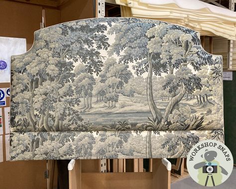 Headboards for Period Homes | The Headboard Workshop Bedroom Design Advice Toile Headboard Bedroom, Headboard Cottagecore, Vintage Upholstered Headboard, Statement Headboard Ideas, Paint Headboard, Workshop Bedroom, French Provincial Headboard, Patterned Headboard, Pattern Headboard