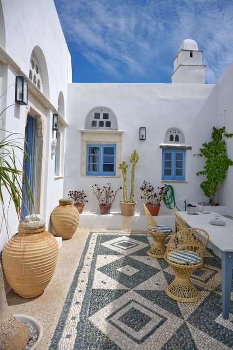 Holiday villa accommodation on Greek island of Tinos | Xinara House Greek Style Home, Terraced Gardens, Greek Decor, Greek Villas, Greek House, Island Decor, Luxury Holiday, Holiday Villa, Luxury Holidays