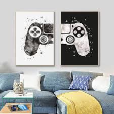 Teen Game Room, Boys Modern Bedroom, Painting Pictures For Kids, Black And White Video, Teen Game Rooms, Gamer Wall Art, Video Game Wall, Game Wall Art, Video Game Wall Art