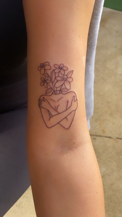 Growing Mind Tattoo, Still Growing Tattoos For Women, Woman Body Tattoo Silhouette, Still Growing Tattoo, Self Growth Tattoo, Queer Tattoos, Tattoo Gang, Tattoo Black Women, Growth Tattoo