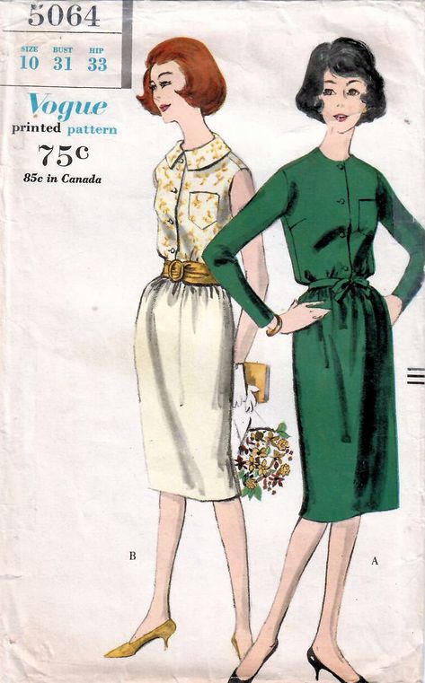 1960s Sewing Patterns Free, Plus Size Sixties Patterns, Clybourne Park, 1960s Women, 1960s Blouse, 1960s Skirt Suit, 1960s Vogue, 1960’s Sewing Patterns, Dirndl Skirt