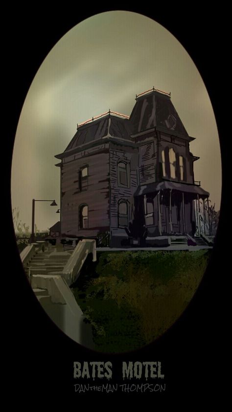 (Spen Art) Bates Motel,  (DANtheMAN607 9/17/16) Bates Motel Halloween Decorations, Bates Motel Aesthetic, Creepy Motel Aesthetic, Bates Hotel, Bates Motel Poster, Bates Motel House, Freddie Highmore Bates Motel, Alfred Hitchcock Movies, Bates Motel