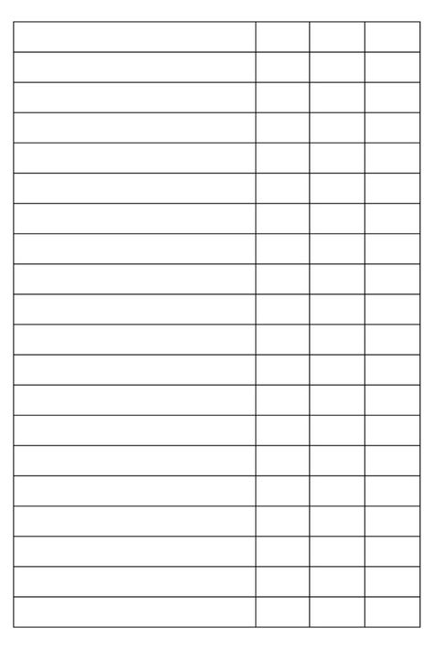 Printable Blank 4 Column Chart Template PDF Fractions Worksheets Grade 3, Data Organization, Column Chart, Plurals Worksheets, Data Representation, Bill Tracker Printable, Visual Data, Table Template, Multisyllabic Words