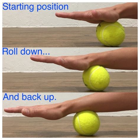 Tennis Ball Massage, Massage Ball Exercises, Hand Therapy Exercises, Carpal Tunnel Exercises, Rehab Exercises, Foot Reflexology Massage, Medical Words, Wrist Exercises, Body Pain Relief