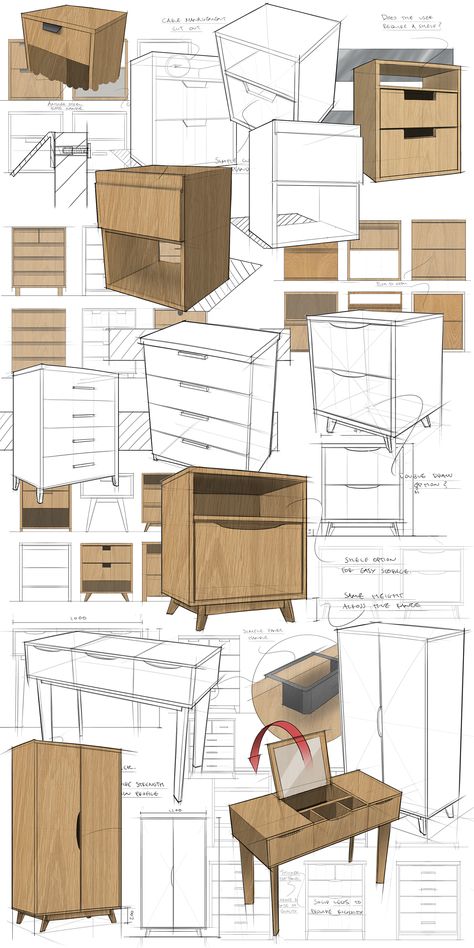 Drawing Furniture Interior Design, Furniture Design Sketches Drawings, Furniture Design Presentation, Cabinet Sketch, Furniture Design Drawing, Presentation Furniture Design, Furniture Details Drawing, Furniture Drawing, Furniture Concept