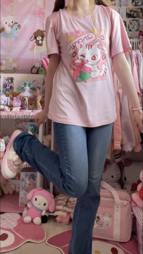 Simple Kawaii Outfits, Kawaii Outfits For School, Kawaii Outfit Ideas, Kawaii Outfits, Outfit Ideas For Church, Kawaii Outfit, Latina Outfit, Outfits For School, Cute Outfits With Jeans